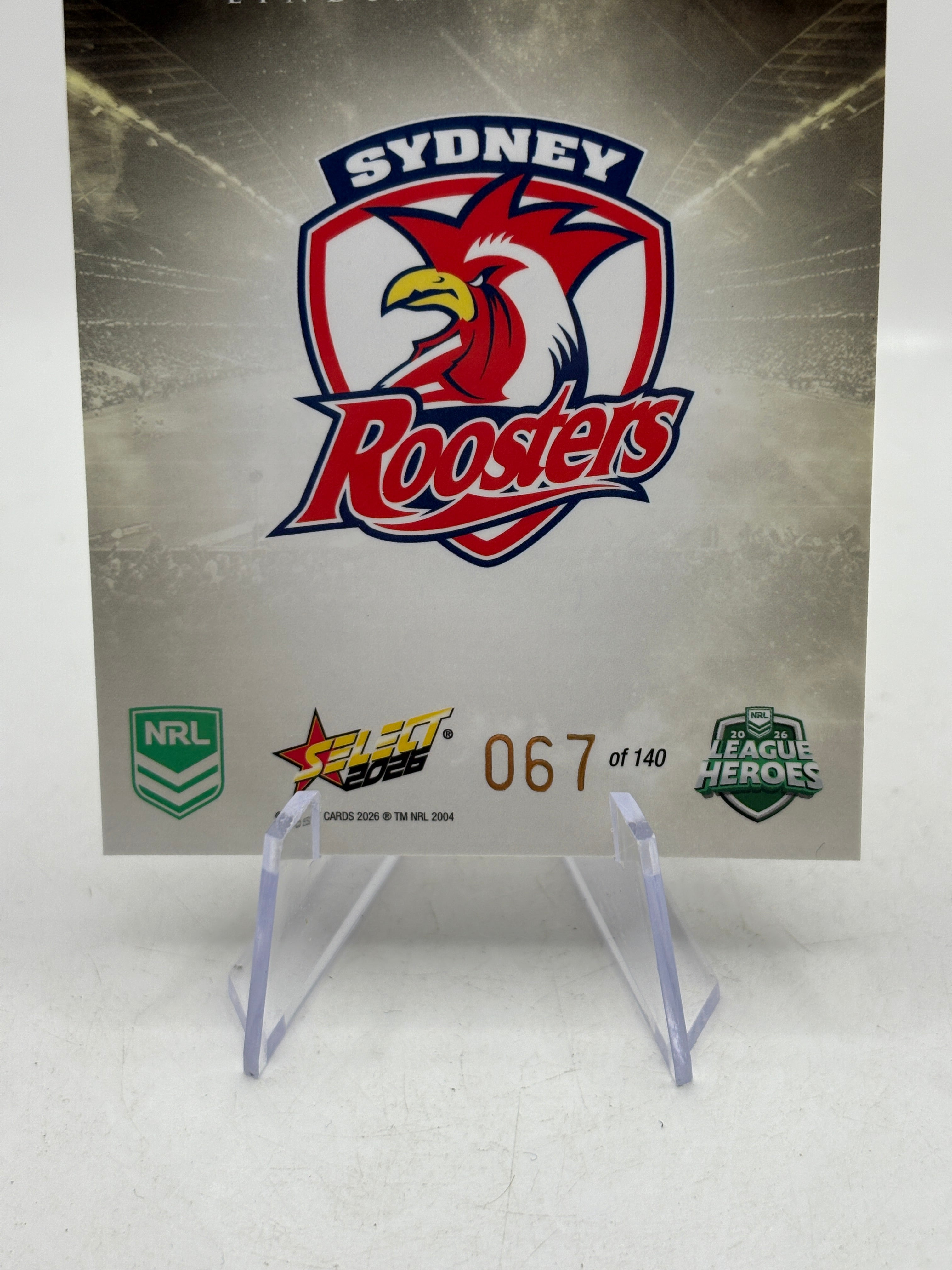 2026 Select NRL - Gladiators Gold Linday Collins 067/140 Roosters, photo 8